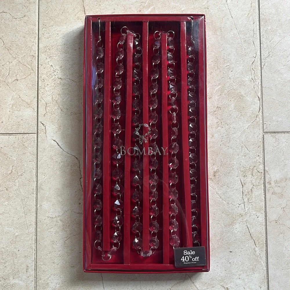 Bombay Chain/Glass Christmas Garland New In Package